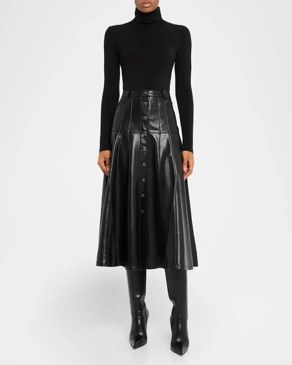 Cinq à Sept Veena Vegan Leather Midi Skirt | Thumbnail 2