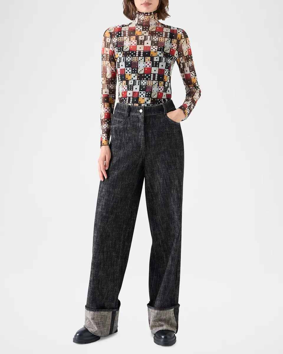 Akris punto Dice Print Tulle Top | Thumbnail 2