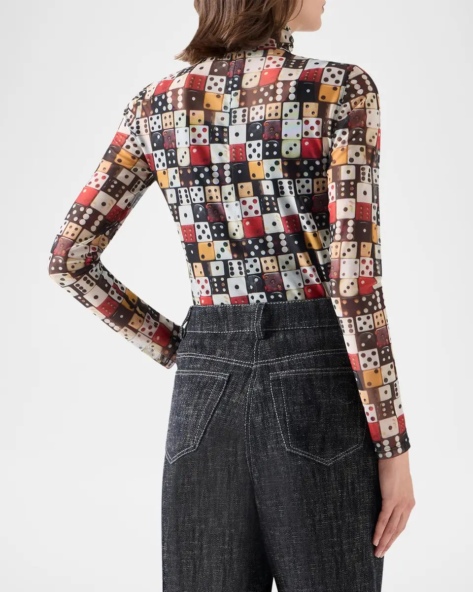 Akris punto Dice Print Tulle Top | Thumbnail 3
