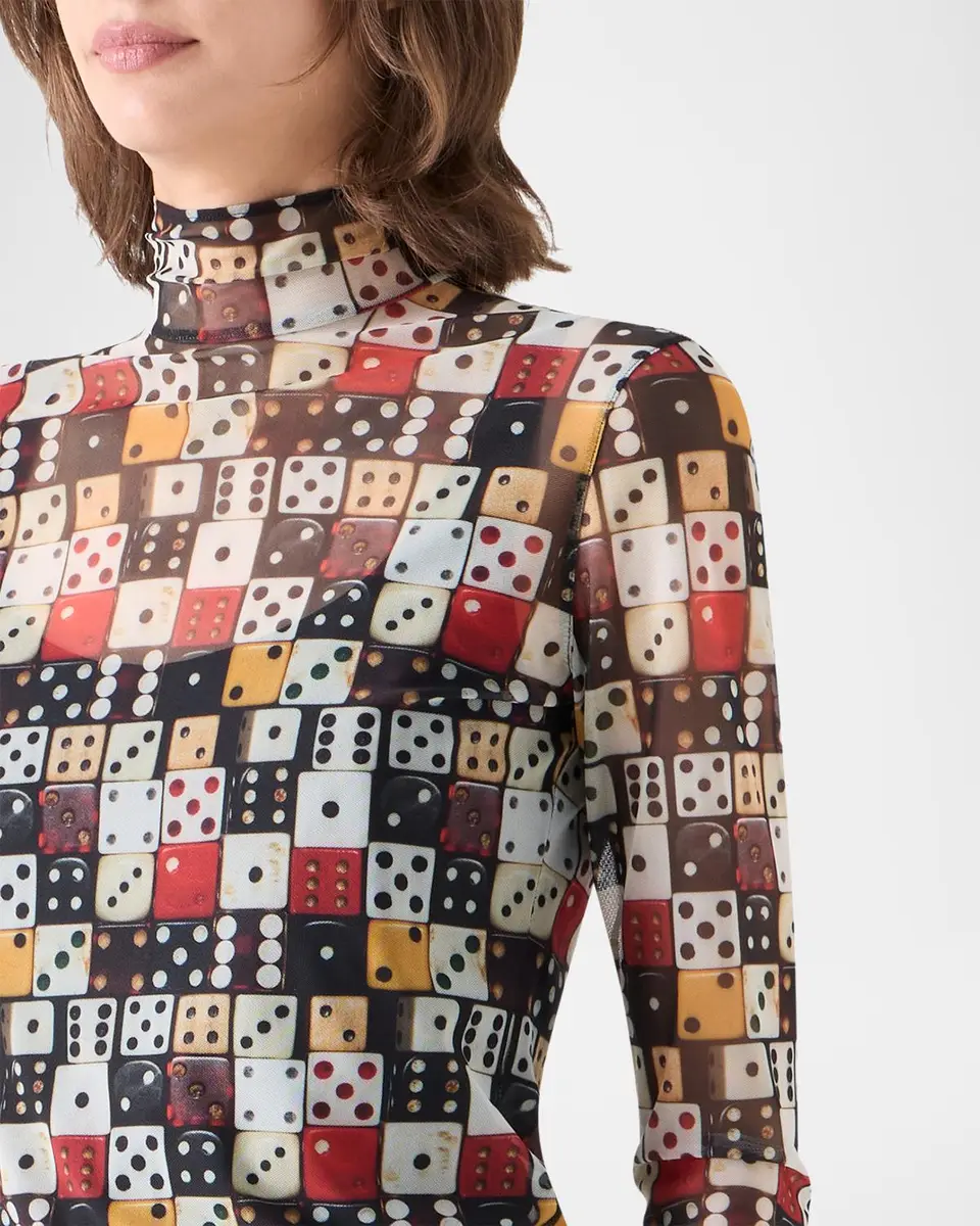 Akris punto Dice Print Tulle Top | Thumbnail 5