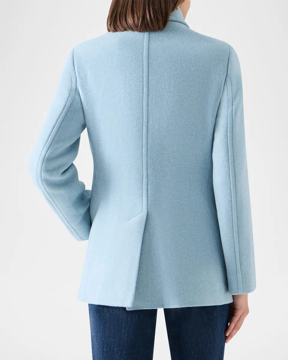 Akris punto Wool Double-Breasted Peacoat | Thumbnail 3