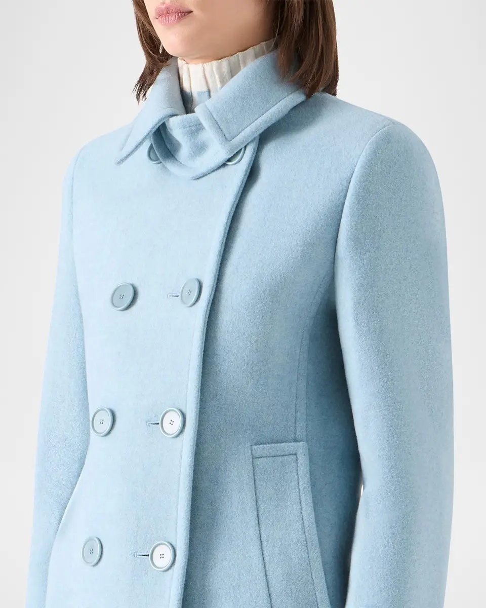 Akris punto Wool Double-Breasted Peacoat | Thumbnail 5