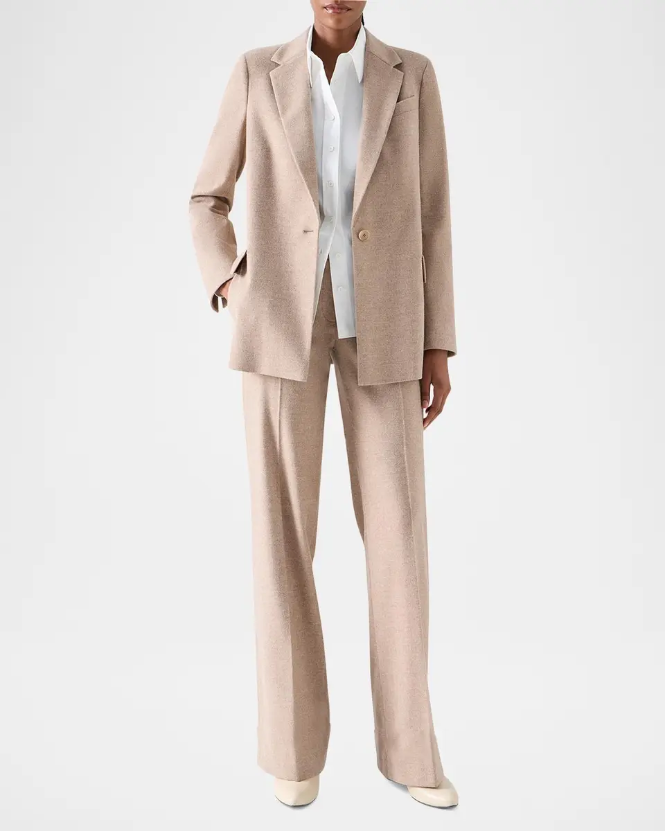 Akris punto Wool Single-Breasted Boyfriend Blazer Jacket | Thumbnail 2
