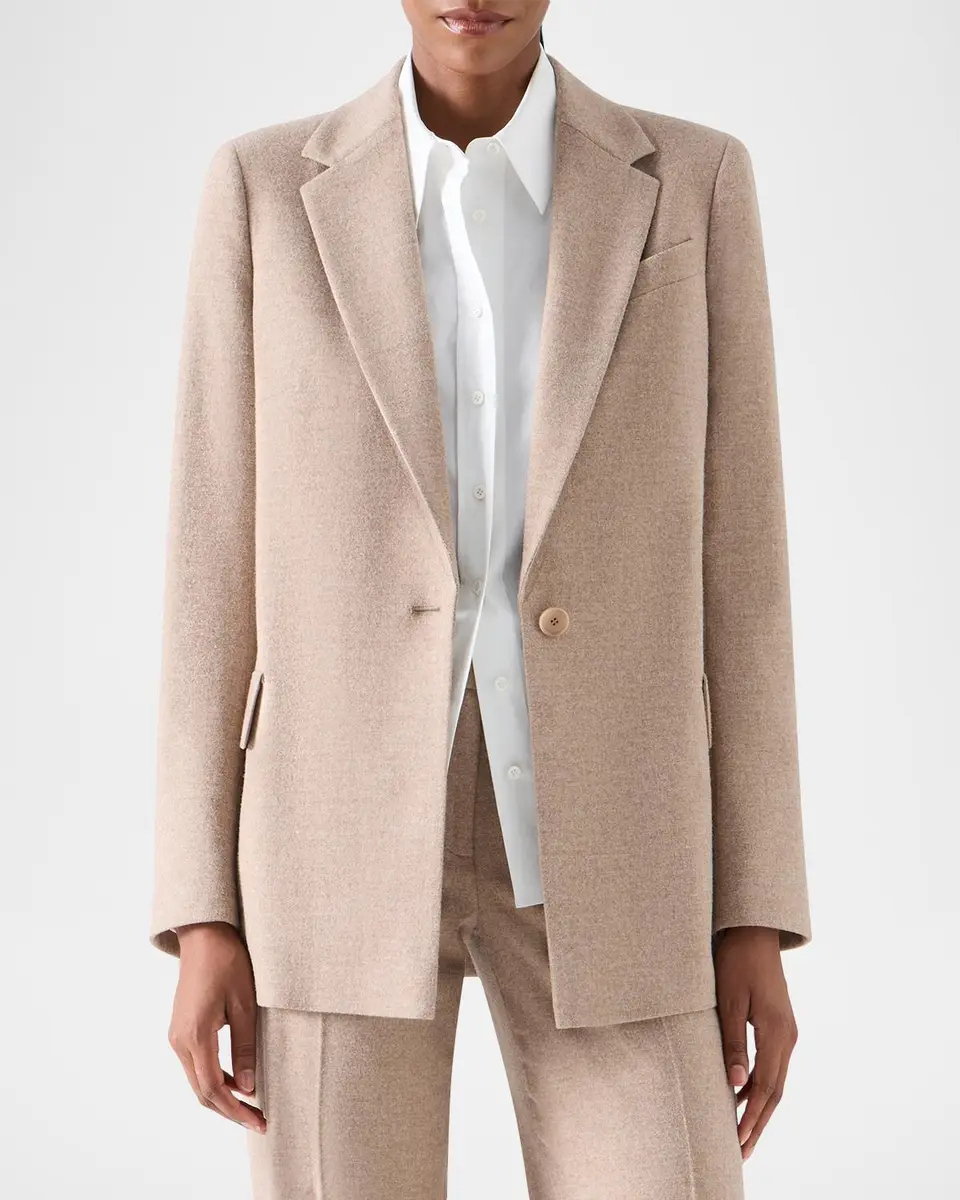 Akris punto Wool Single-Breasted Boyfriend Blazer Jacket | Thumbnail 4