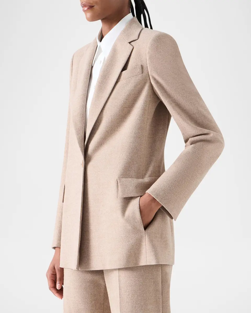 Akris punto Wool Single-Breasted Boyfriend Blazer Jacket | Thumbnail 6