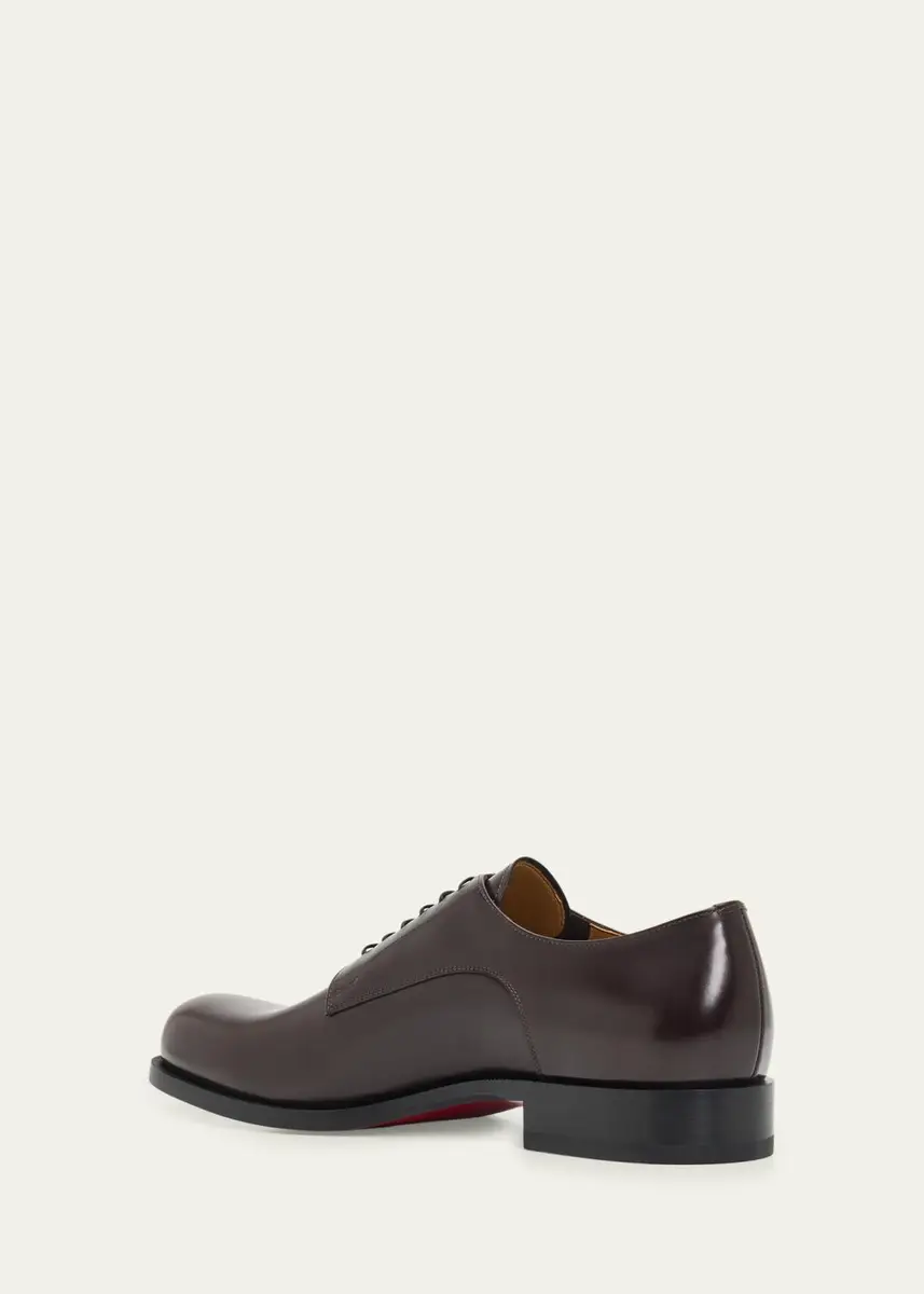 Christian Louboutin Men's Moustachou Red-Sole Leather Derby Shoes | Thumbnail 4 Christian Louboutin Men's Moustachou Red-Sole Leather Derby Shoes | Thumbnail 4