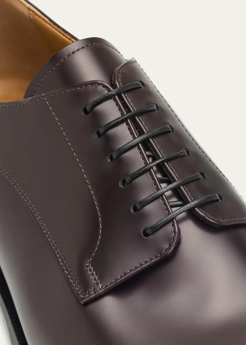 Christian Louboutin Men's Moustachou Red-Sole Leather Derby Shoes | Thumbnail 5 Christian Louboutin Men's Moustachou Red-Sole Leather Derby Shoes | Thumbnail 5