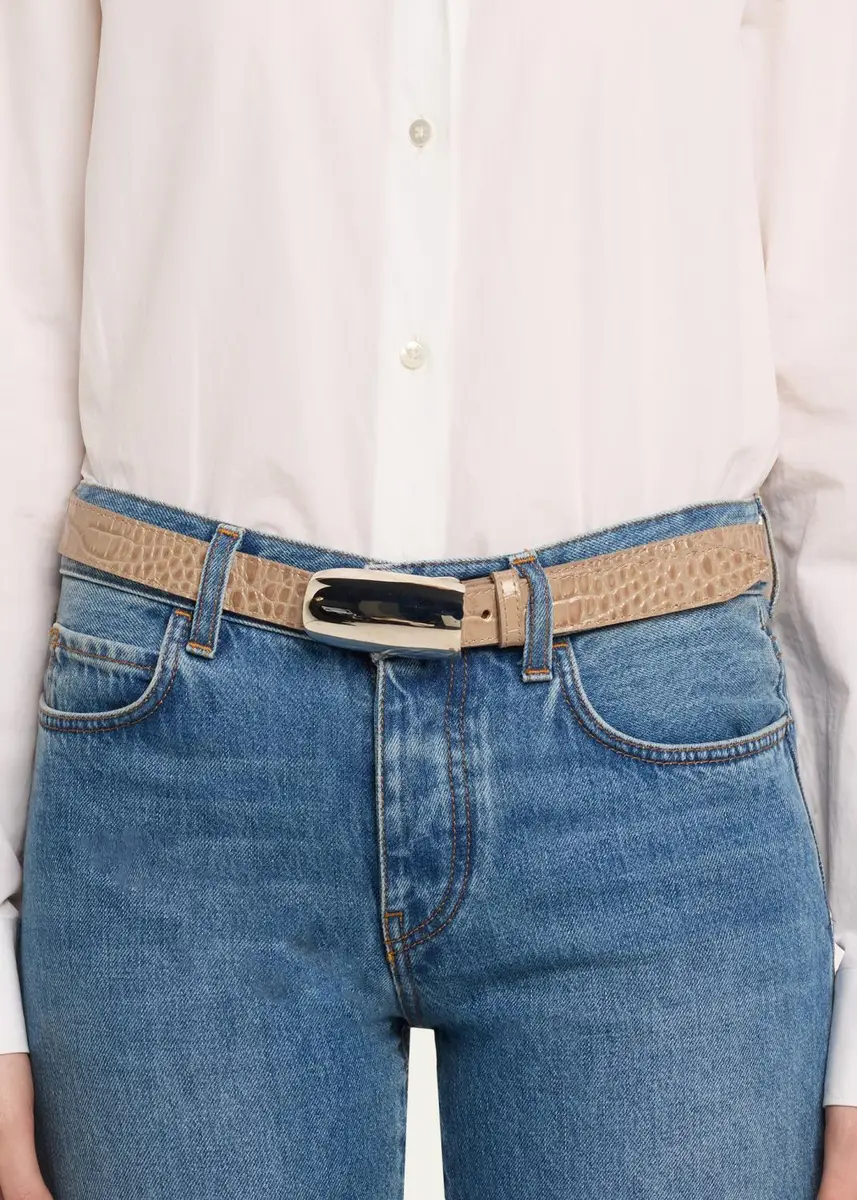 L'Agence x Streets Ahead Marlowe Croc-Embossed Leather Belt | Thumbnail 2 L'Agence x Streets Ahead Marlowe Croc-Embossed Leather Belt | Thumbnail 2