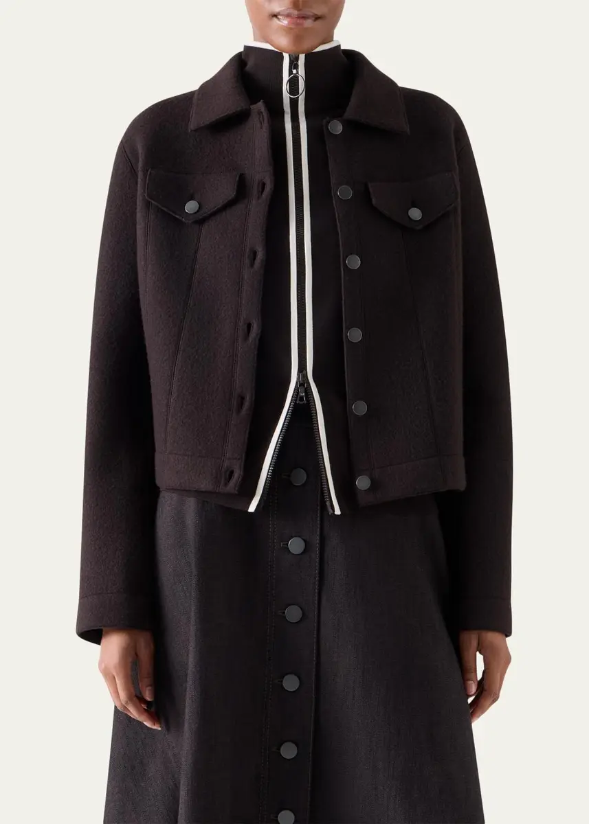 Akris punto Boiled Wool Single-Breasted Jacket | Thumbnail 4 Akris punto Boiled Wool Single-Breasted Jacket | Thumbnail 4