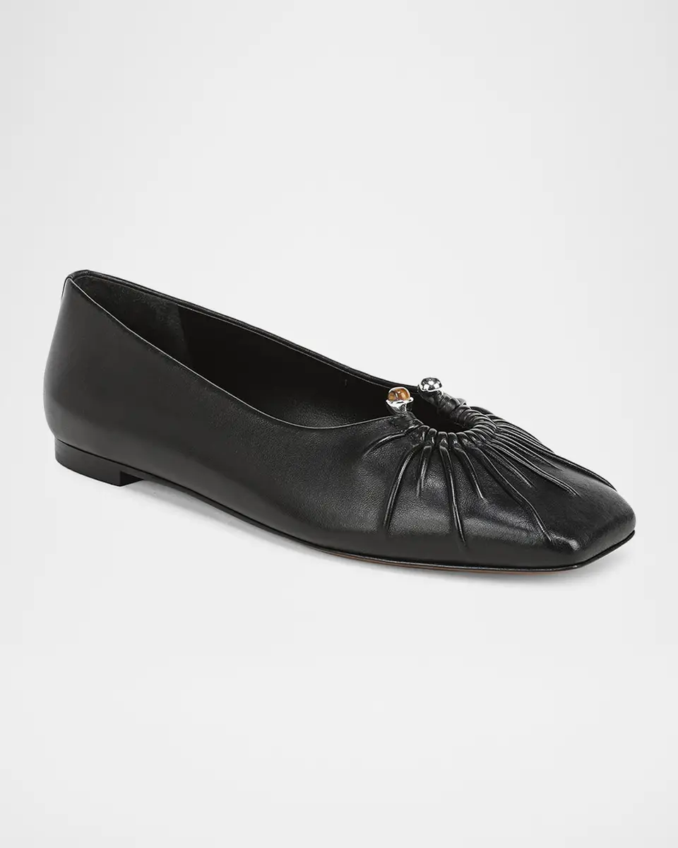 Vince Dany Gathered Leather Ballerina Flats | Thumbnail 2 Vince Dany Gathered Leather Ballerina Flats | Thumbnail 2