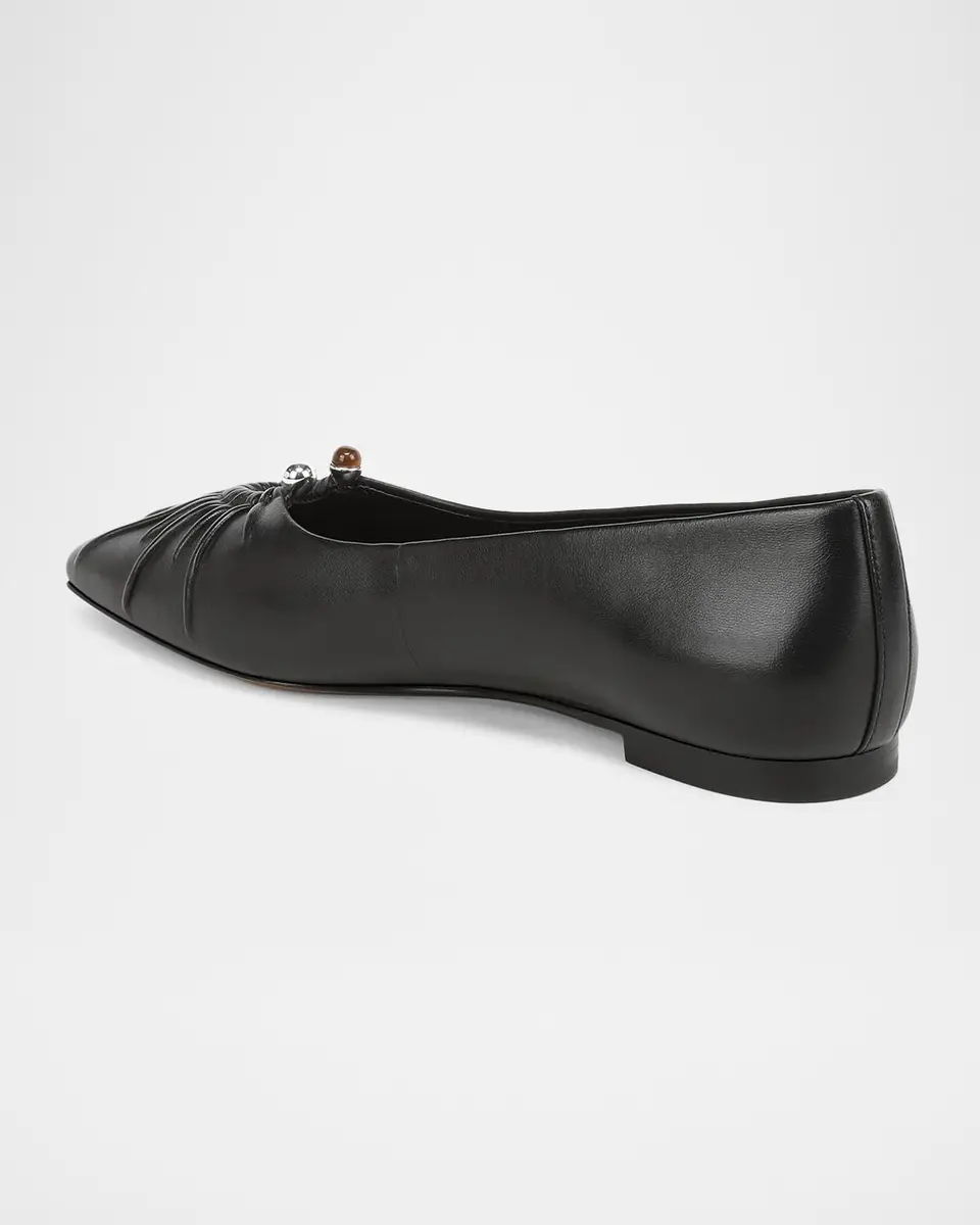 Vince Dany Gathered Leather Ballerina Flats | Thumbnail 3 Vince Dany Gathered Leather Ballerina Flats | Thumbnail 3