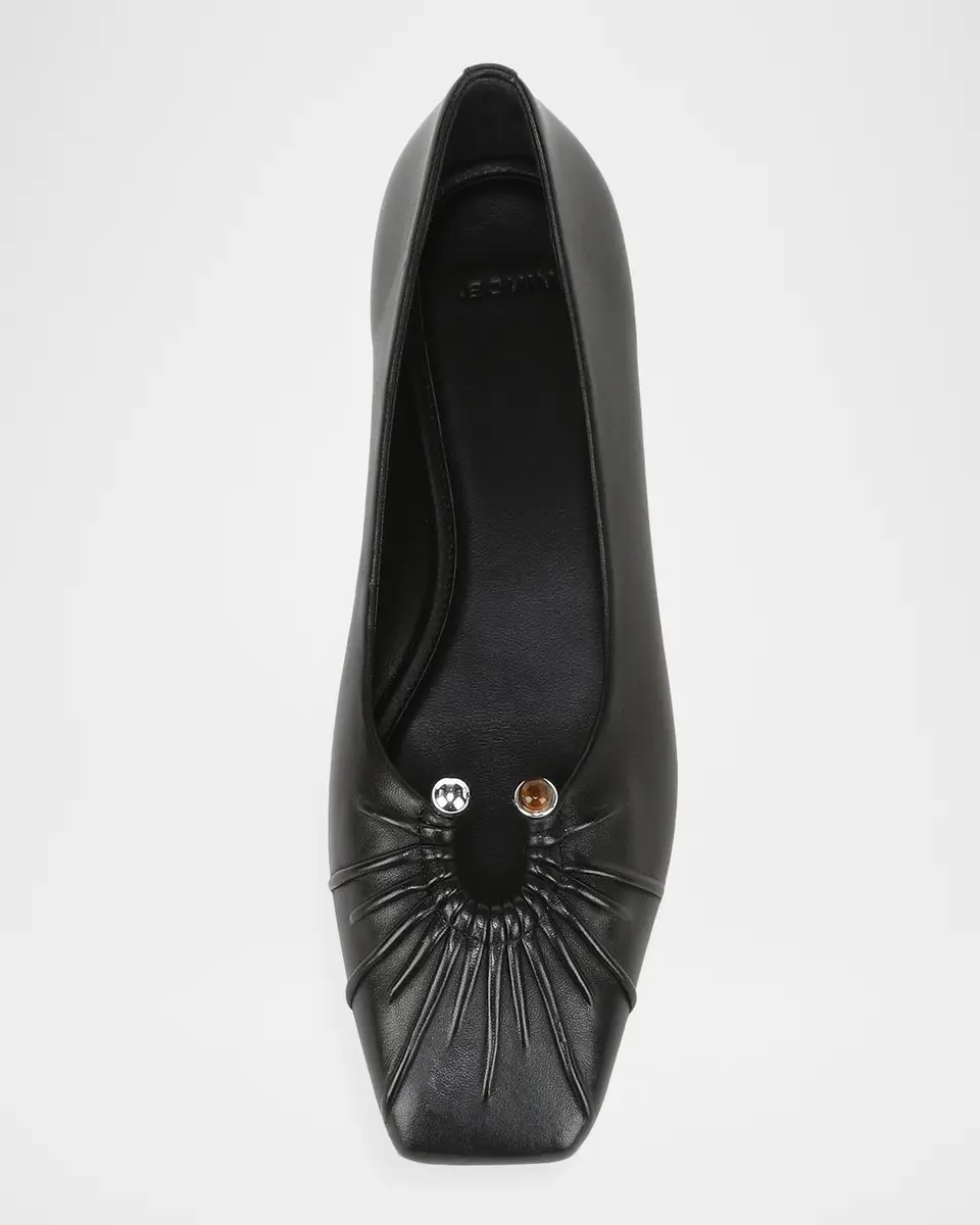 Vince Dany Gathered Leather Ballerina Flats | Thumbnail 4 Vince Dany Gathered Leather Ballerina Flats | Thumbnail 4