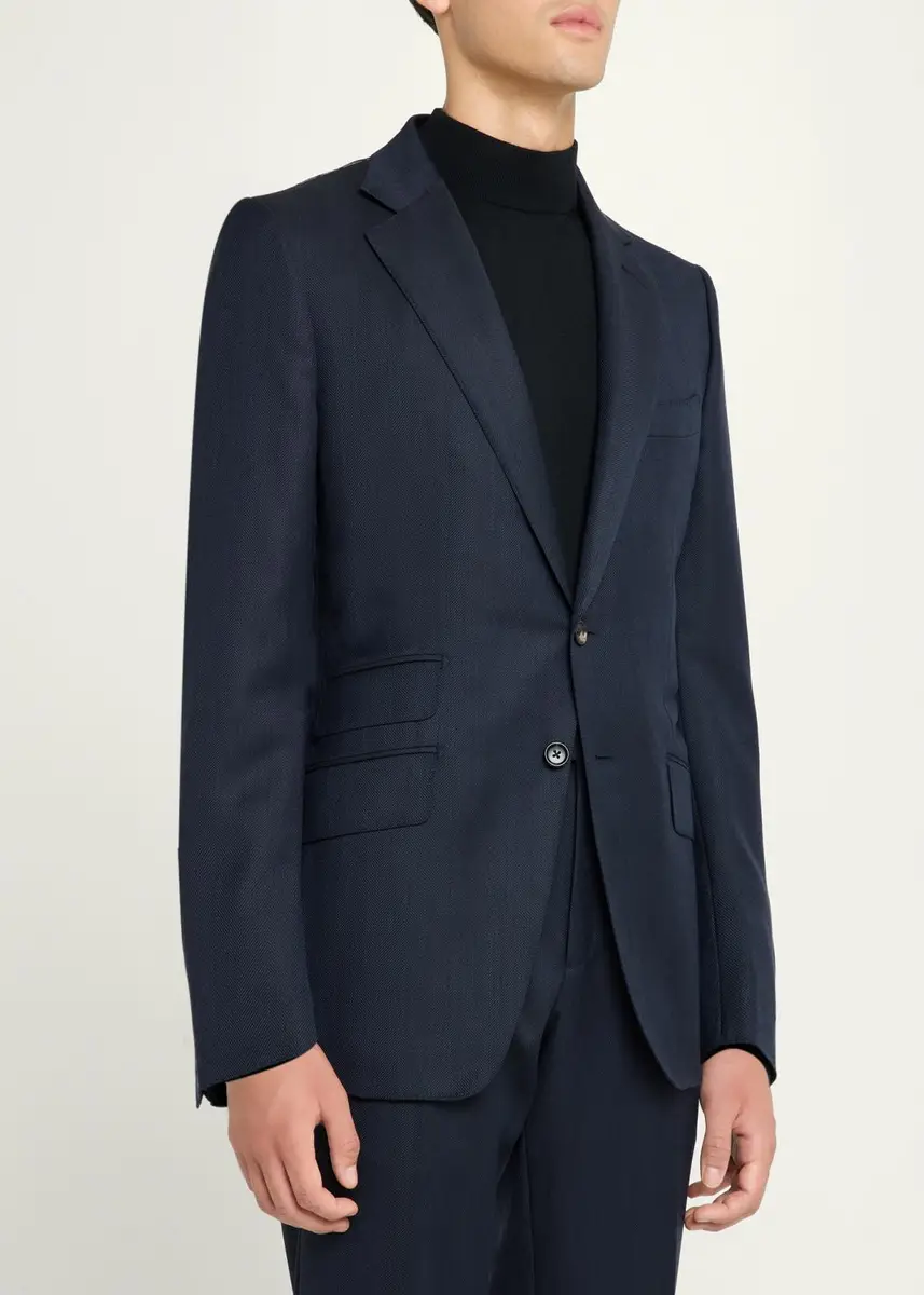 Tom Ford Men's Wool Herringbone Two-Piece Suit | Thumbnail 4 Tom Ford Men's Wool Herringbone Two-Piece Suit | Thumbnail 4