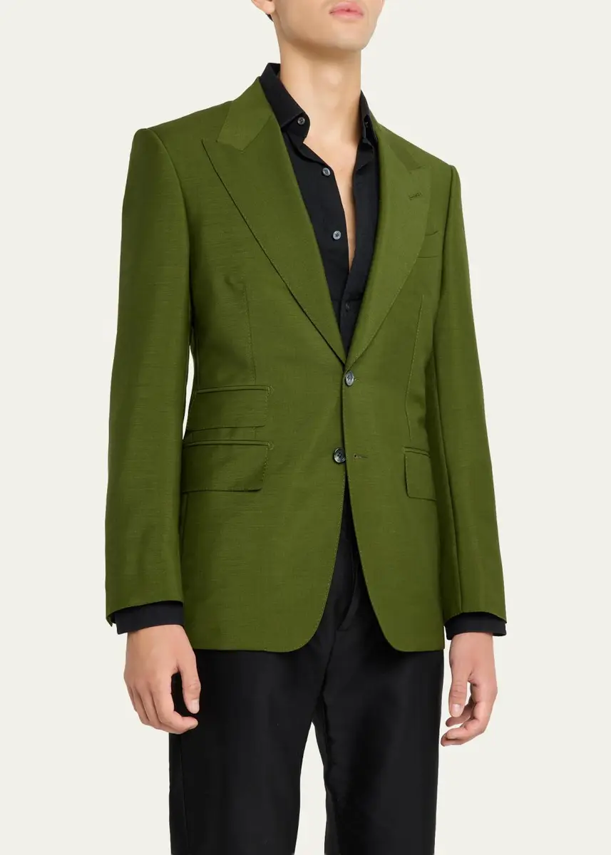 Tom Ford Men's Wool Peak Lapel Single-Breasted Sport Coat | Thumbnail 4