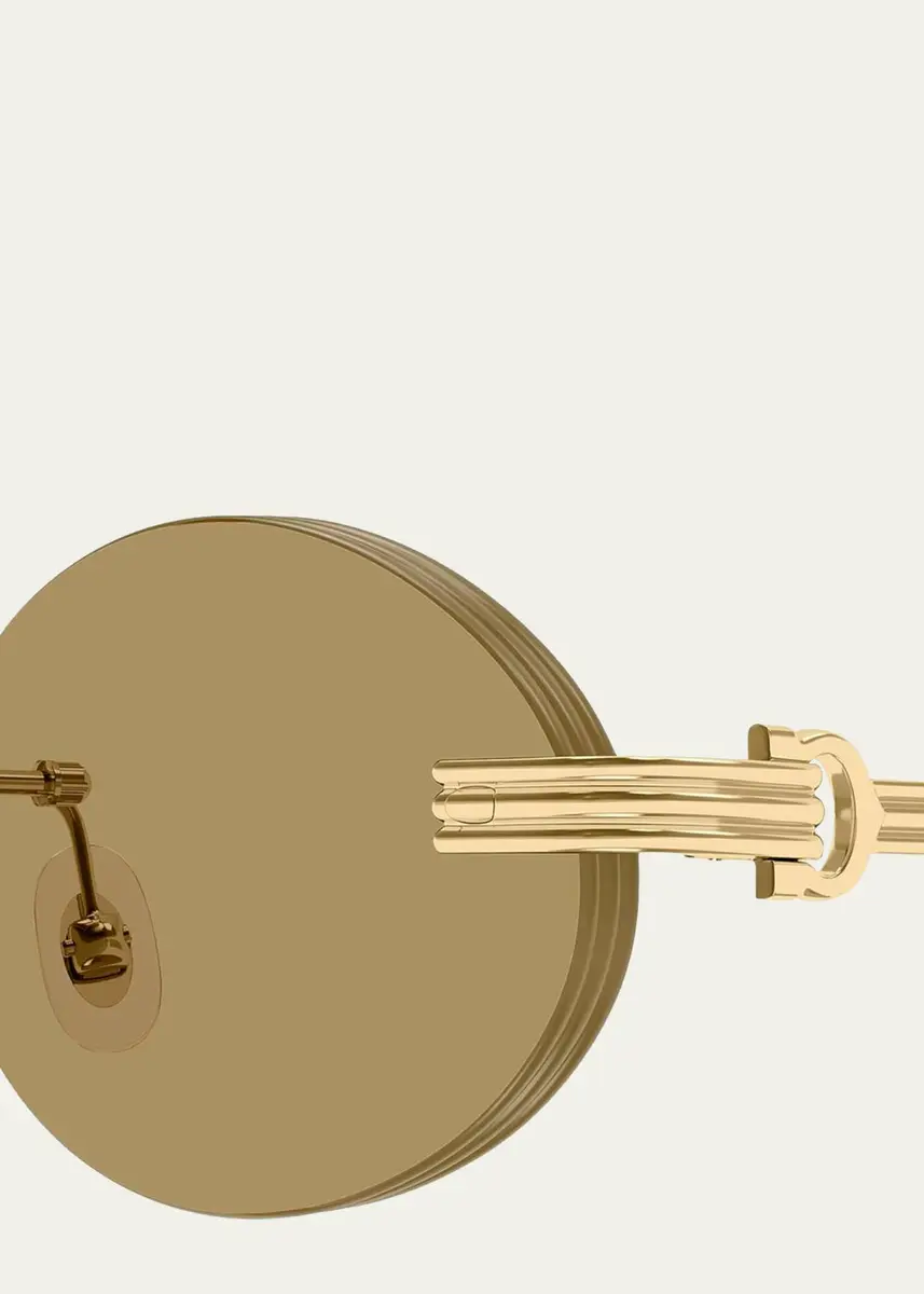 Cartier Première de 53MM 24K-Gold-Plated Rimless Oval Sunglasses | Thumbnail 3