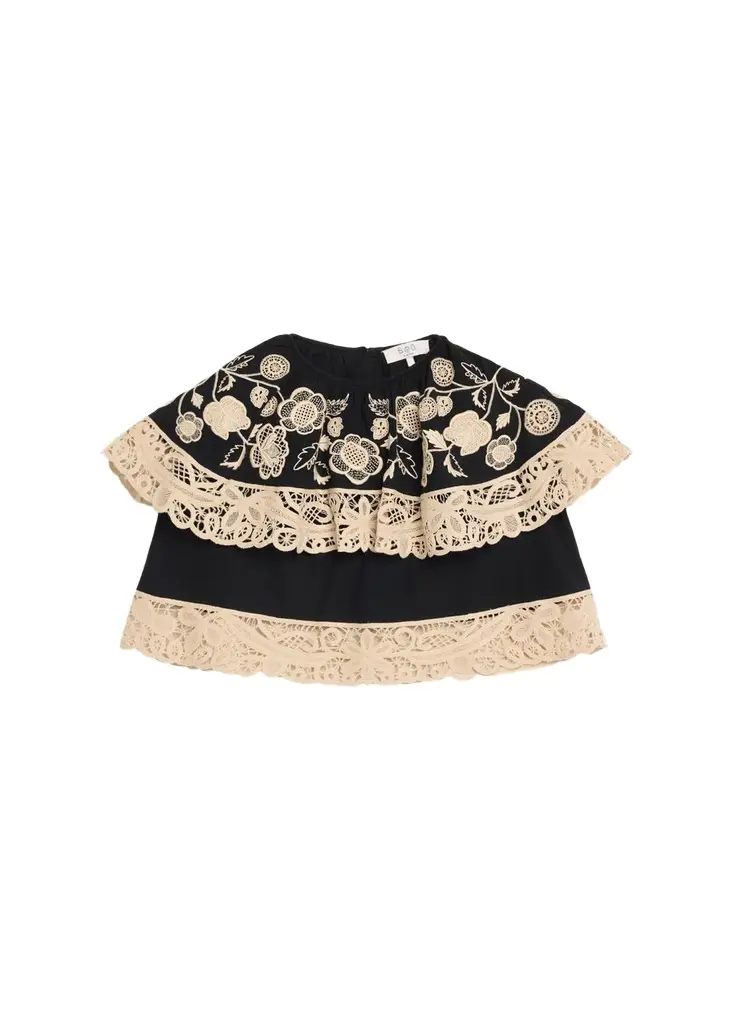 Sea Shiloh Embroidered Ruffle Blouse