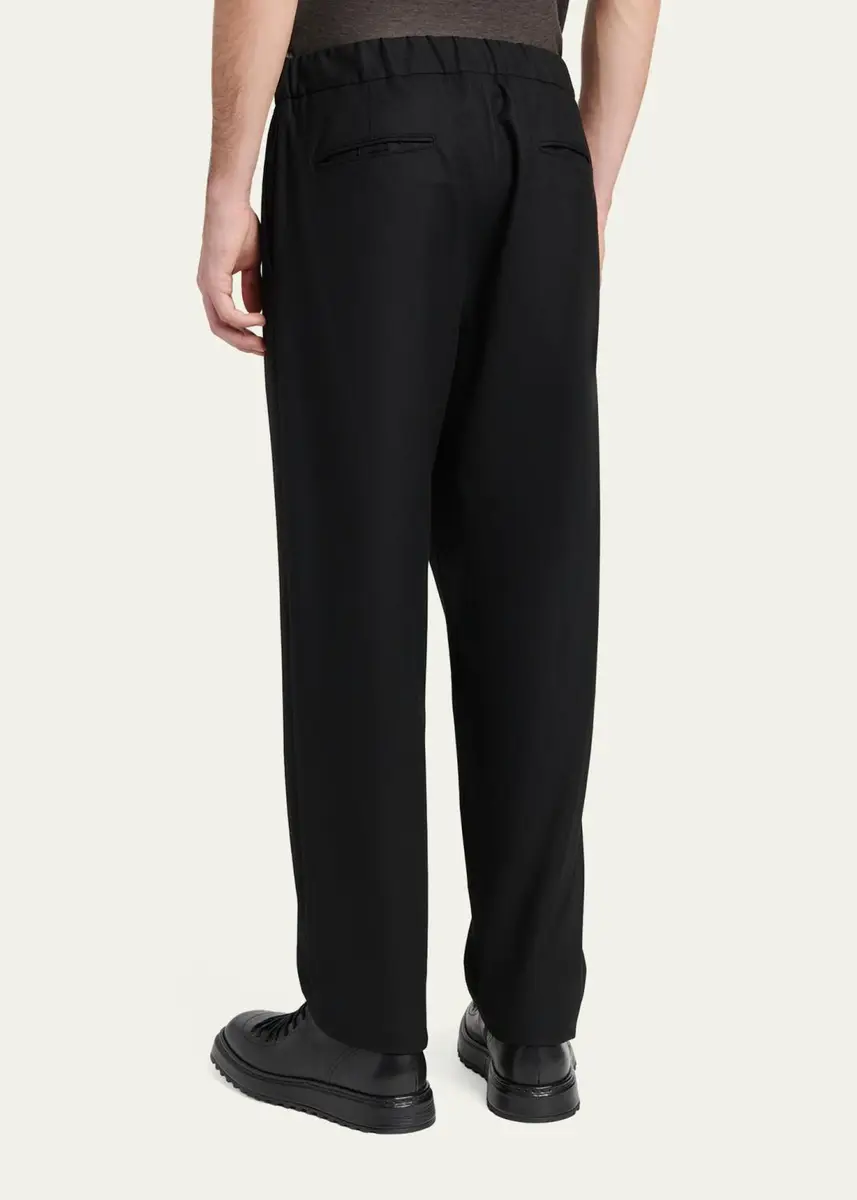 Giorgio Armani Men's Drawstring Stretch Cashmere Pants | Thumbnail 3
