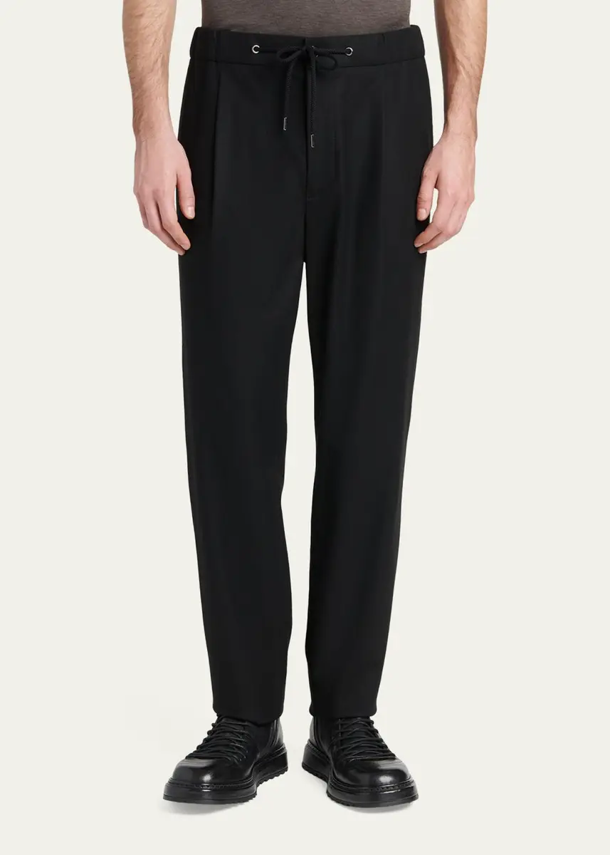 Giorgio Armani Men's Drawstring Stretch Cashmere Pants | Thumbnail 4