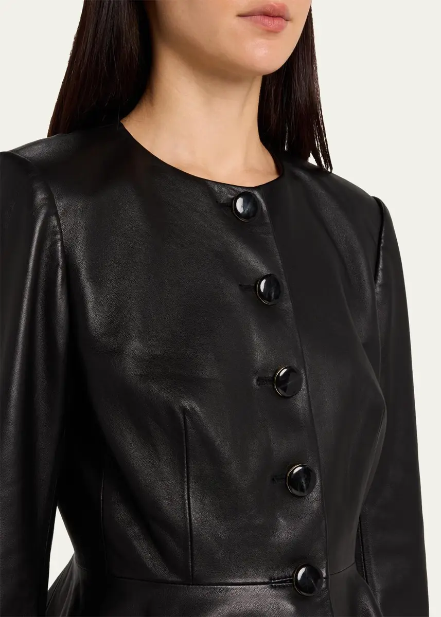 Veronica Beard Quinn Leather Peplum Jacket | Thumbnail 5 Veronica Beard Quinn Leather Peplum Jacket | Thumbnail 5
