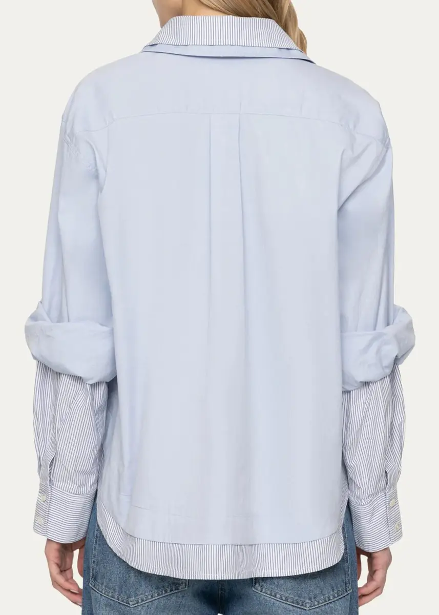 Sea Zayna Double-Layer Cotton Button-Front Shirt | Thumbnail 3 Sea Zayna Double-Layer Cotton Button-Front Shirt | Thumbnail 3