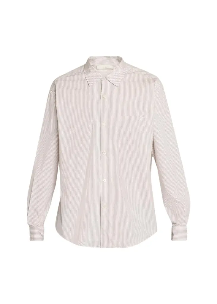The Row Men's Vanja Cotton Stripe Dress Shirt | Image 1 The Row Men's Vanja Cotton Stripe Dress Shirt | Image 1