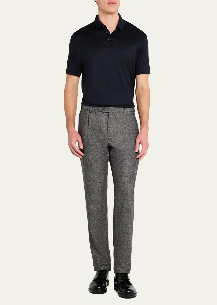 Brioni Men's Wool Flannel Trousers | Thumbnail 2