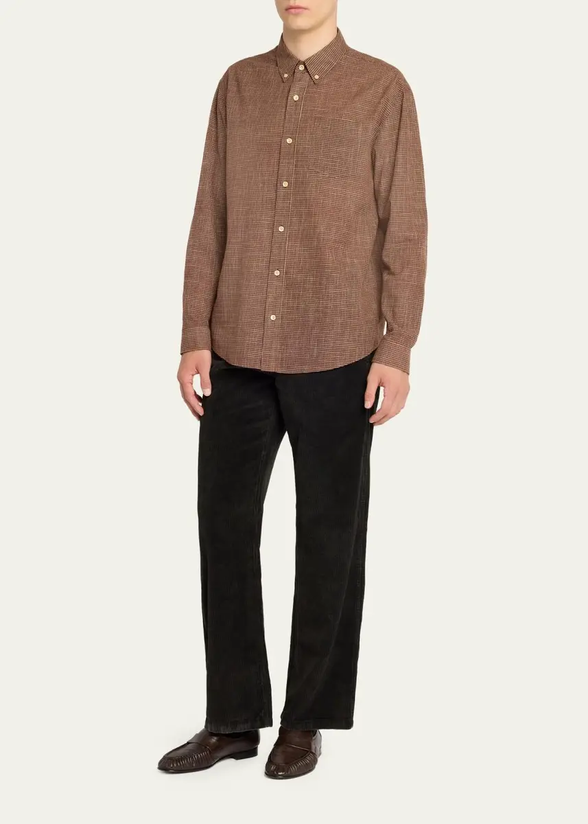 The Row Men's Pompeo Cotton Check Sport Shirt | Thumbnail 2