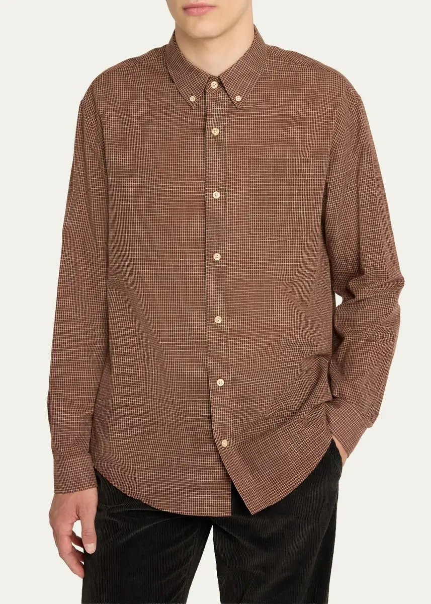 The Row Men's Pompeo Cotton Check Sport Shirt | Thumbnail 4
