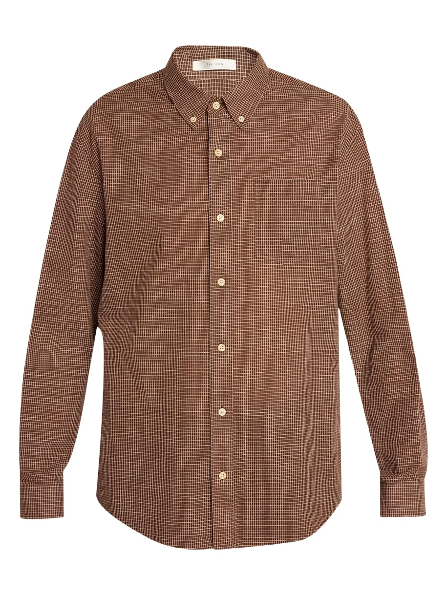 The Row Men's Pompeo Cotton Check Sport Shirt