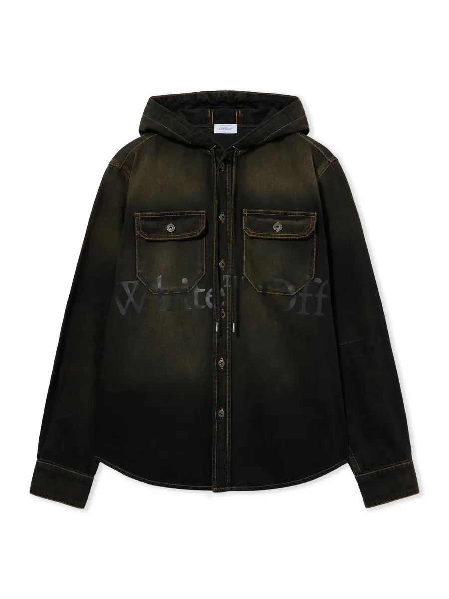 Off-White Bookish Hooded Denim Shirt | Image 1 Off-White Bookish Hooded Denim Shirt | Image 1