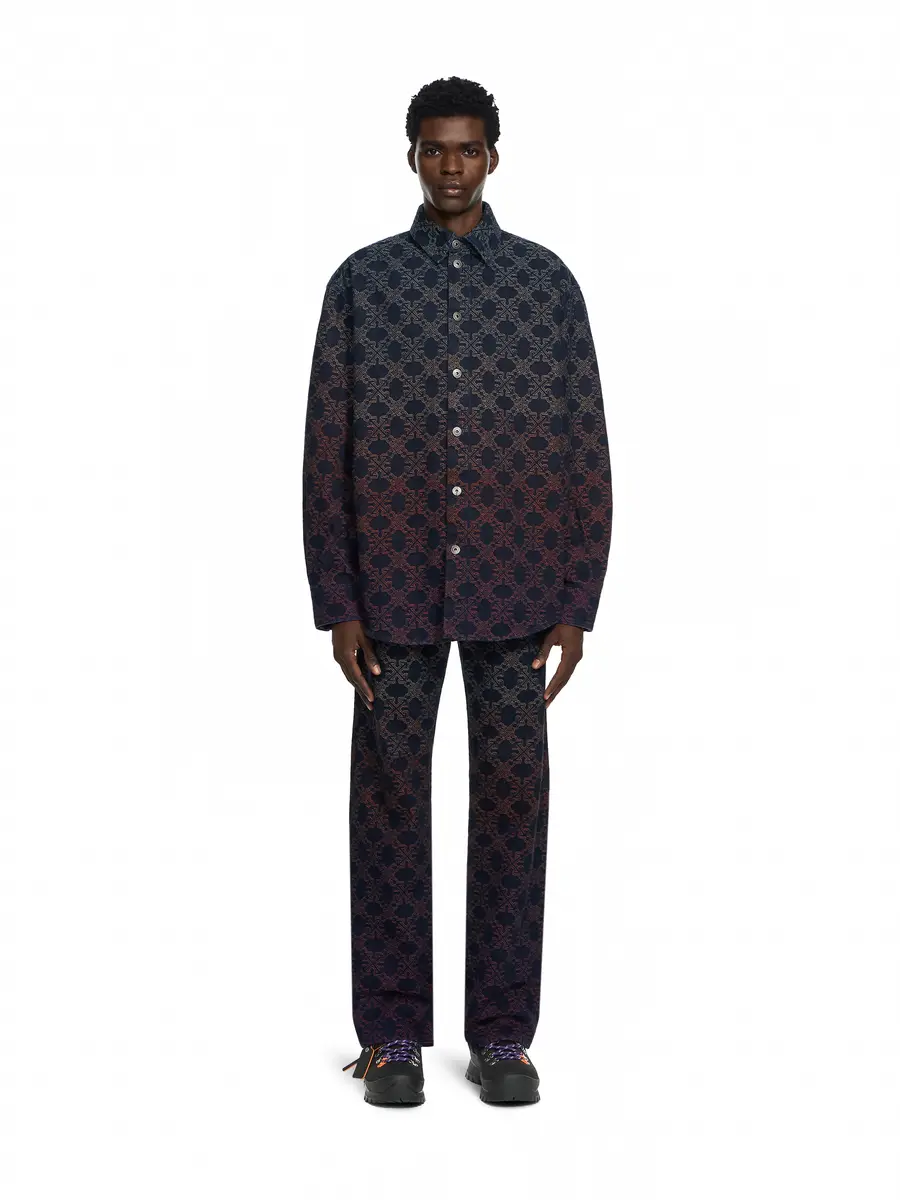 Off-White Arrow Monogram Degradé Jacquard Denim Overshirt | Thumbnail 2 Off-White Arrow Monogram Degradé Jacquard Denim Overshirt | Thumbnail 2