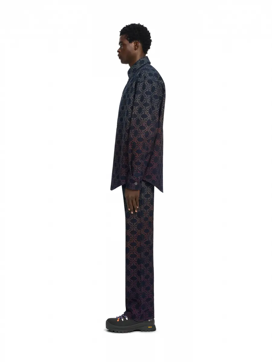 Off-White Arrow Monogram Degradé Jacquard Denim Overshirt | Thumbnail 3 Off-White Arrow Monogram Degradé Jacquard Denim Overshirt | Thumbnail 3