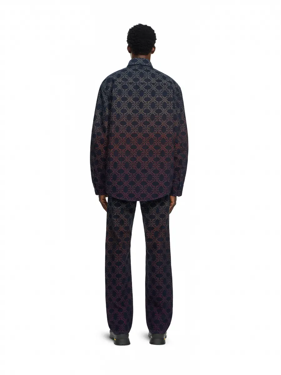 Off-White Arrow Monogram Degradé Jacquard Denim Overshirt | Thumbnail 4 Off-White Arrow Monogram Degradé Jacquard Denim Overshirt | Thumbnail 4