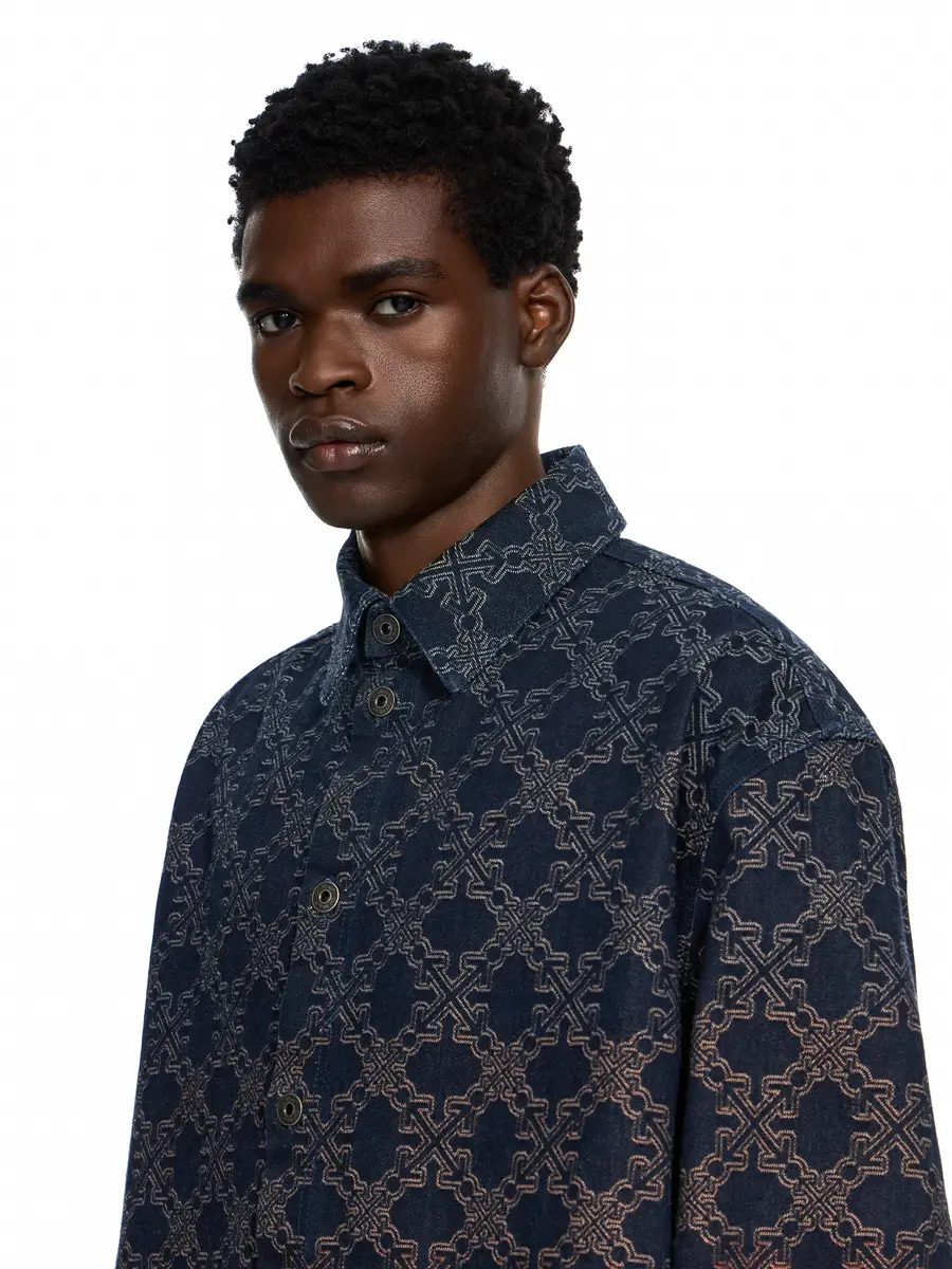 Off-White Arrow Monogram Degradé Jacquard Denim Overshirt | Thumbnail 5 Off-White Arrow Monogram Degradé Jacquard Denim Overshirt | Thumbnail 5