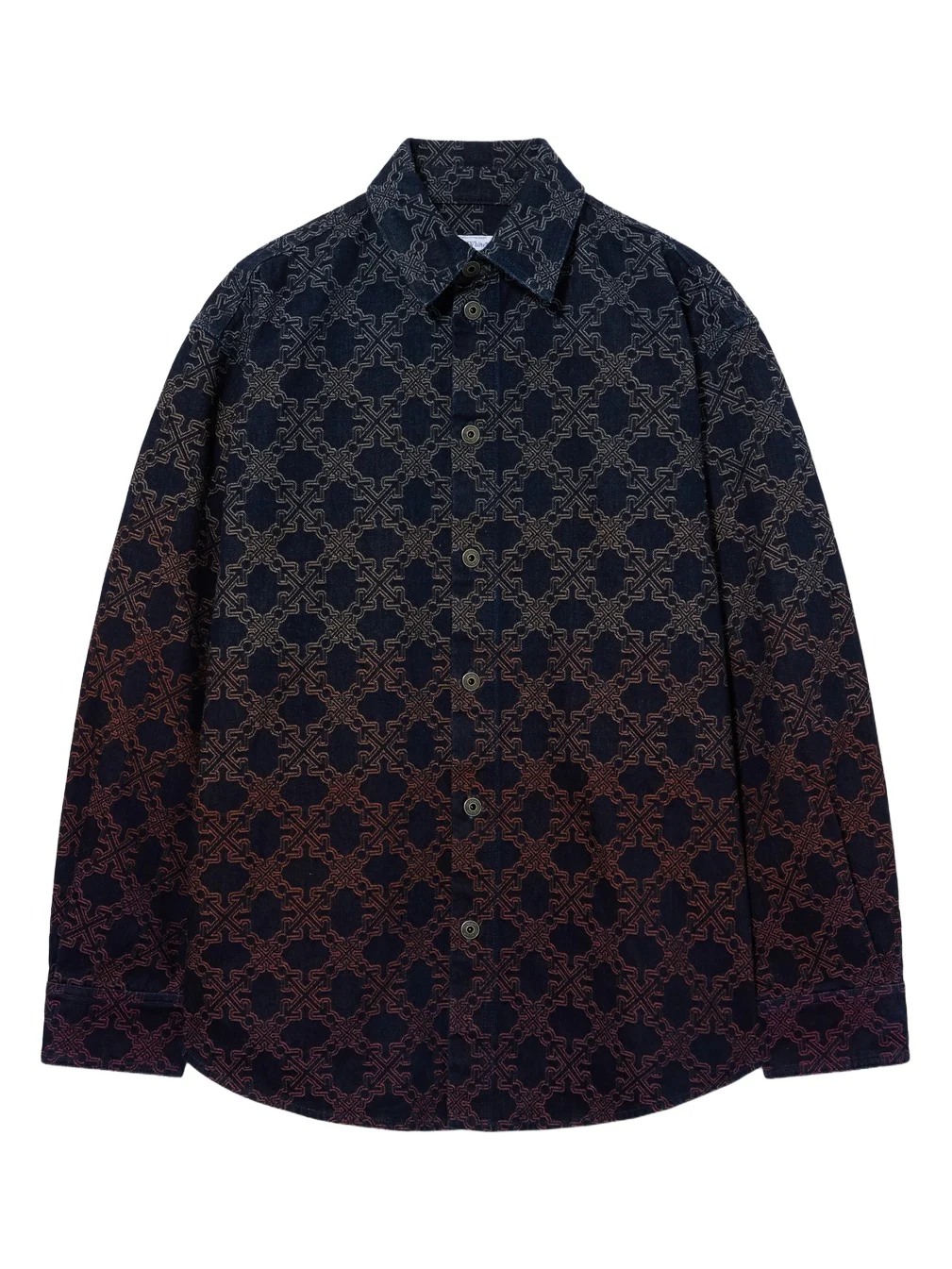 Off-White Arrow Monogram Degradé Jacquard Denim Overshirt