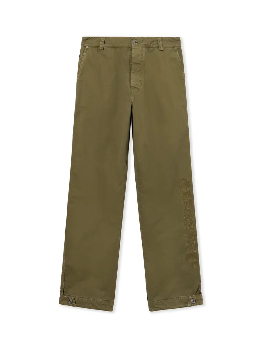 Off-White Swimming Logo Garment-Dyed Carpenter Pants | Image 1 Off-White Swimming Logo Garment-Dyed Carpenter Pants | Image 1