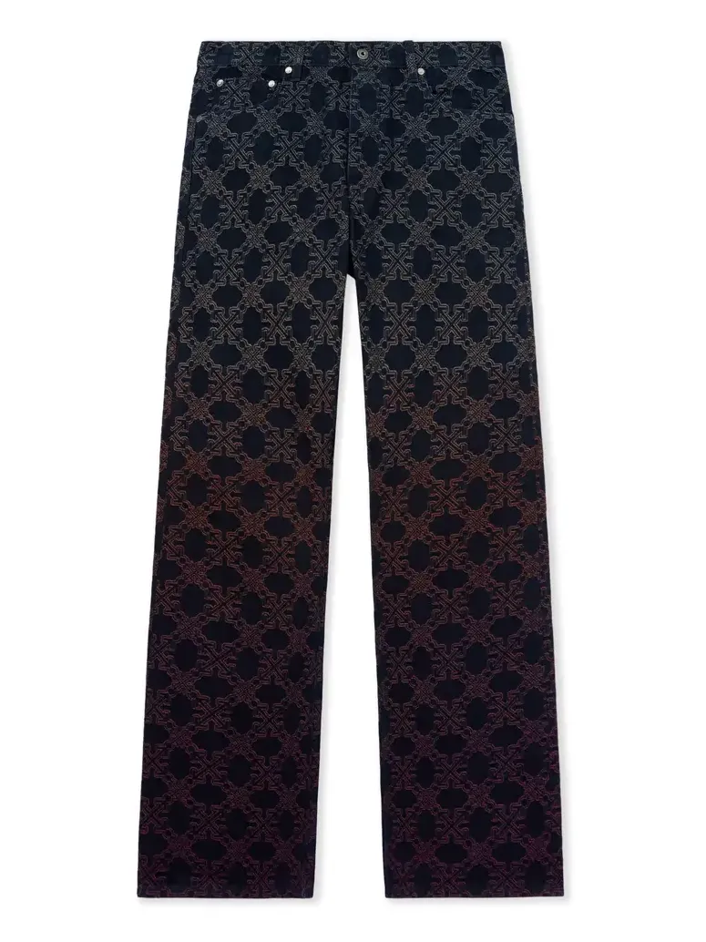 Off-White Arrow Monogram Degradé Jacquard Jeans
