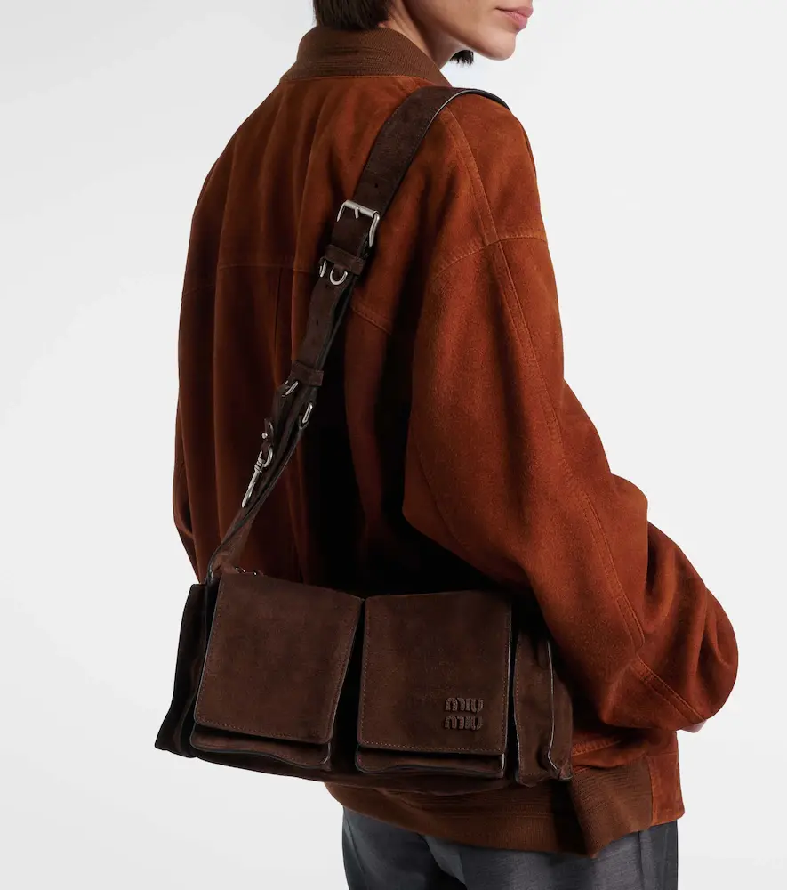 Miu Miu Utilitaire suede shoulder bag | Thumbnail 3 Miu Miu Utilitaire suede shoulder bag | Thumbnail 3