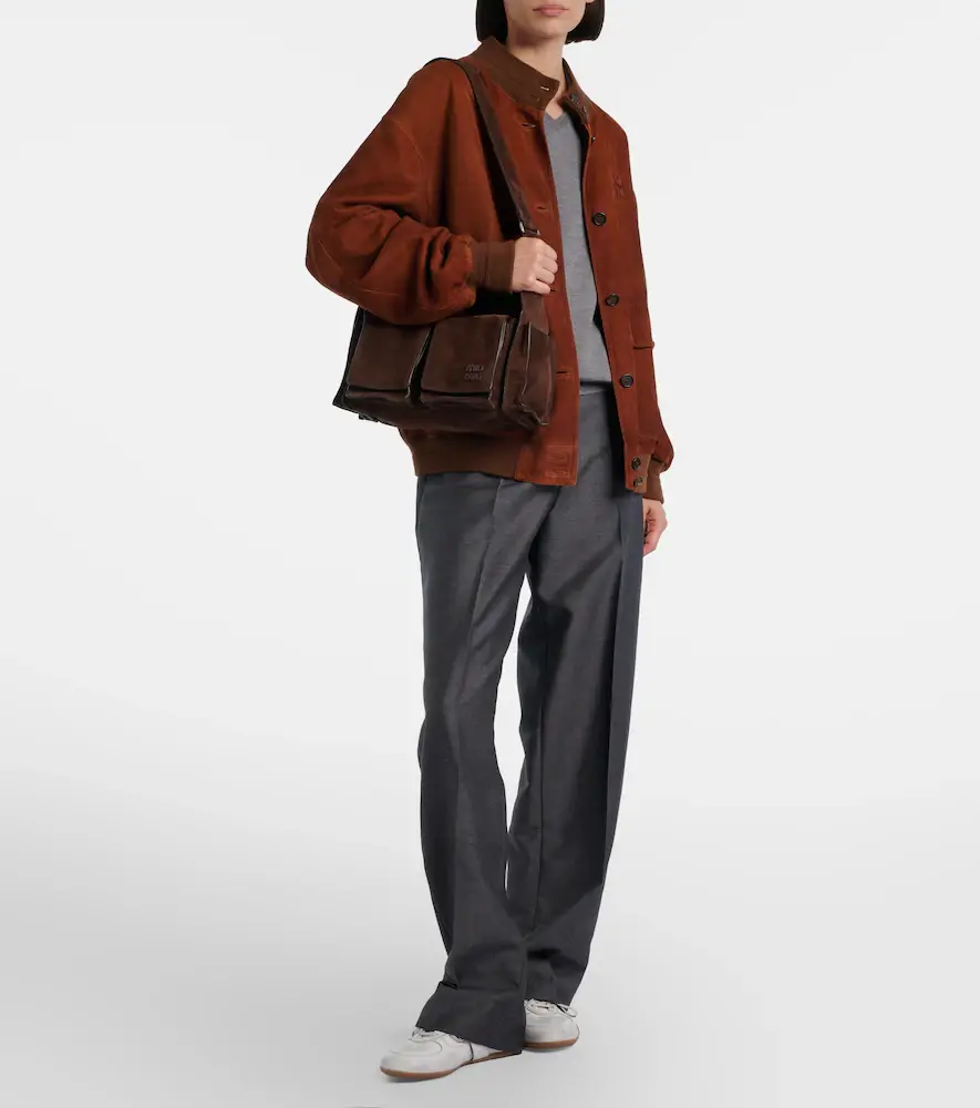 Miu Miu Utilitaire suede shoulder bag | Thumbnail 6 Miu Miu Utilitaire suede shoulder bag | Thumbnail 6