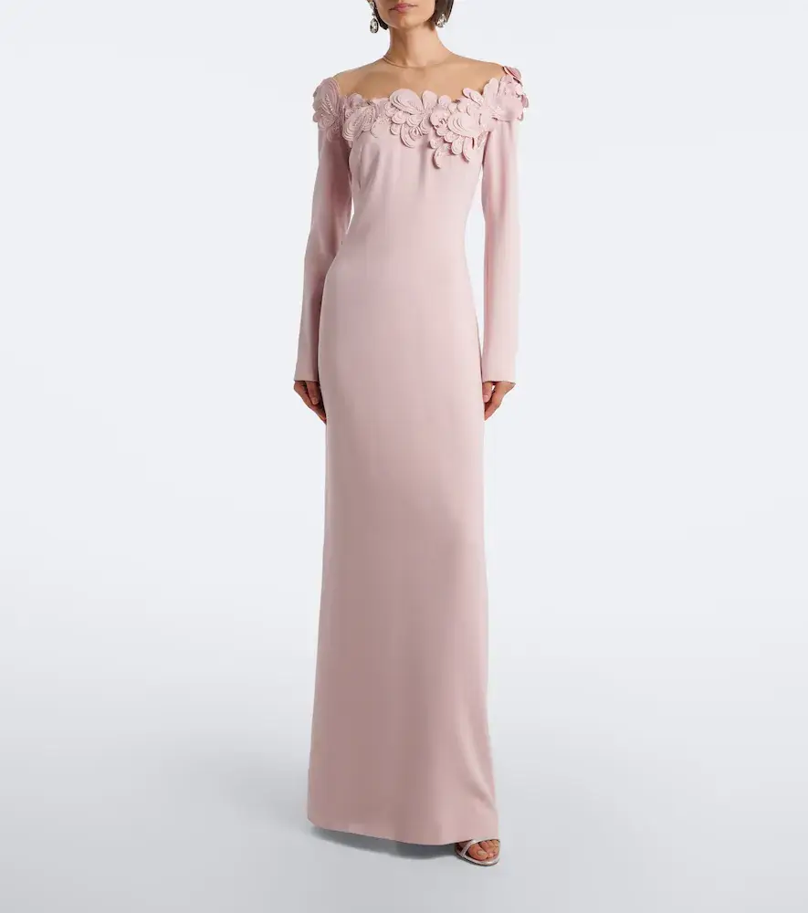 Costarellos Zurina embellished floral-appliqué crêpe gown | Thumbnail 2 Costarellos Zurina embellished floral-appliqué crêpe gown | Thumbnail 2