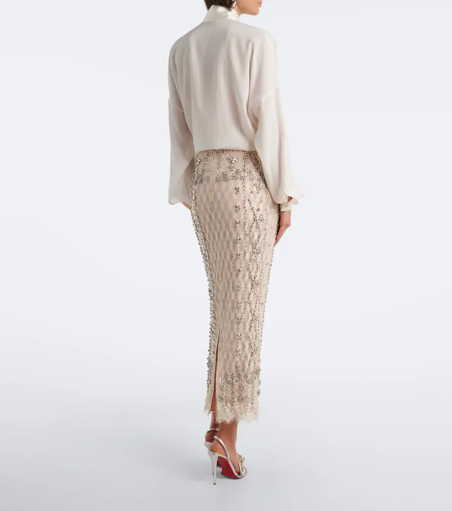 Costarellos Dena embellished lace pencil skirt | Thumbnail 3