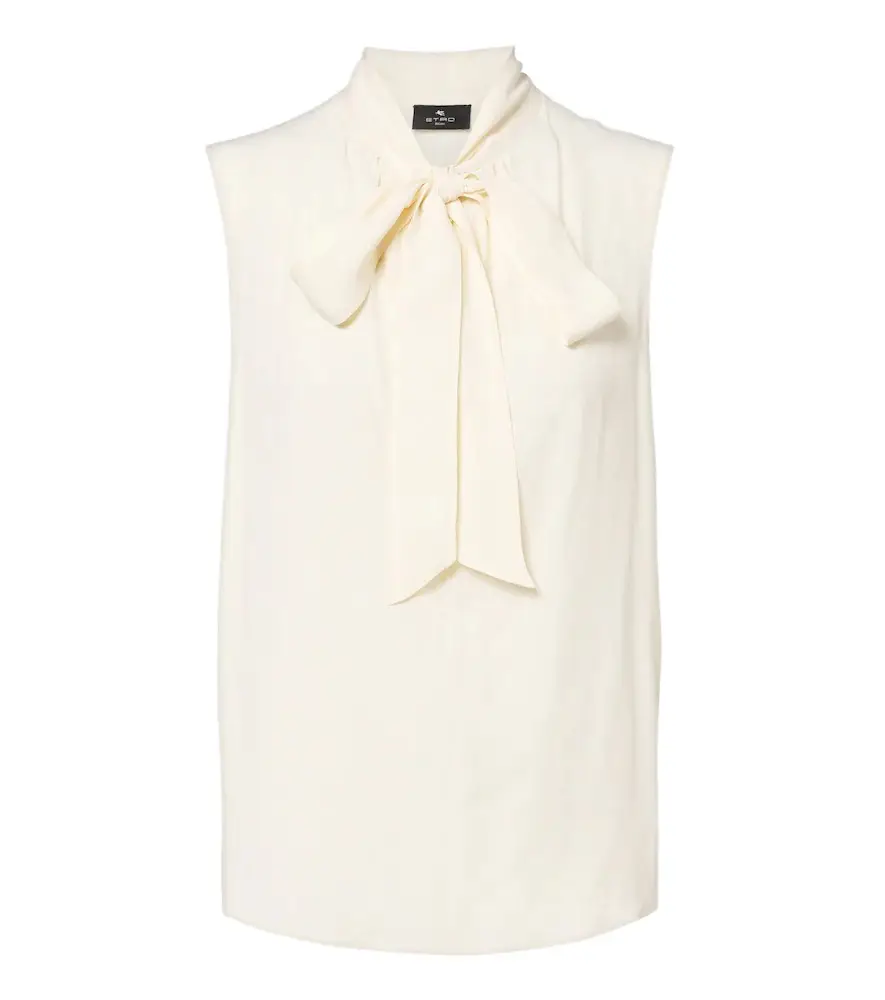 Etro Paisley jacquard crêpe de chine top
