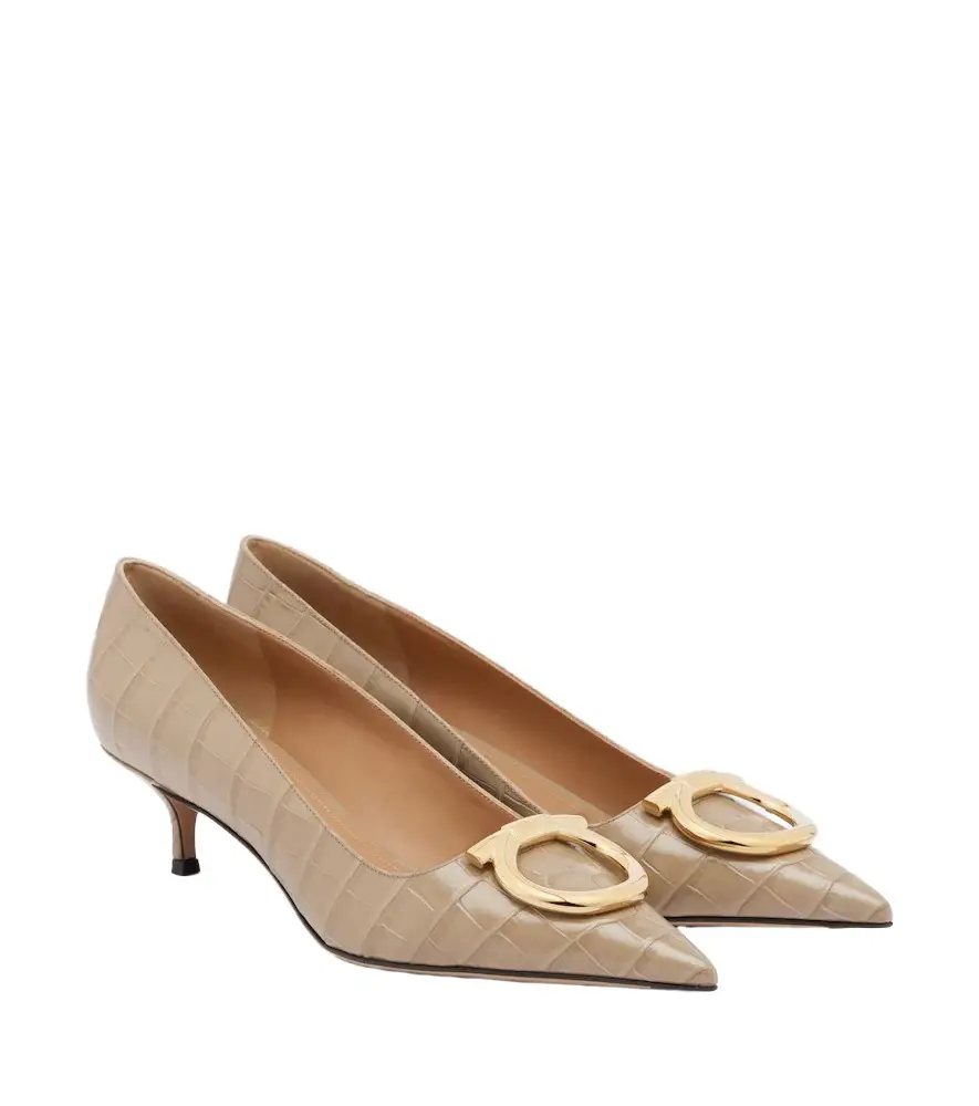 Ferragamo Lara Gancini croc-effect leather pumps | Image 1 Ferragamo Lara Gancini croc-effect leather pumps | Image 1