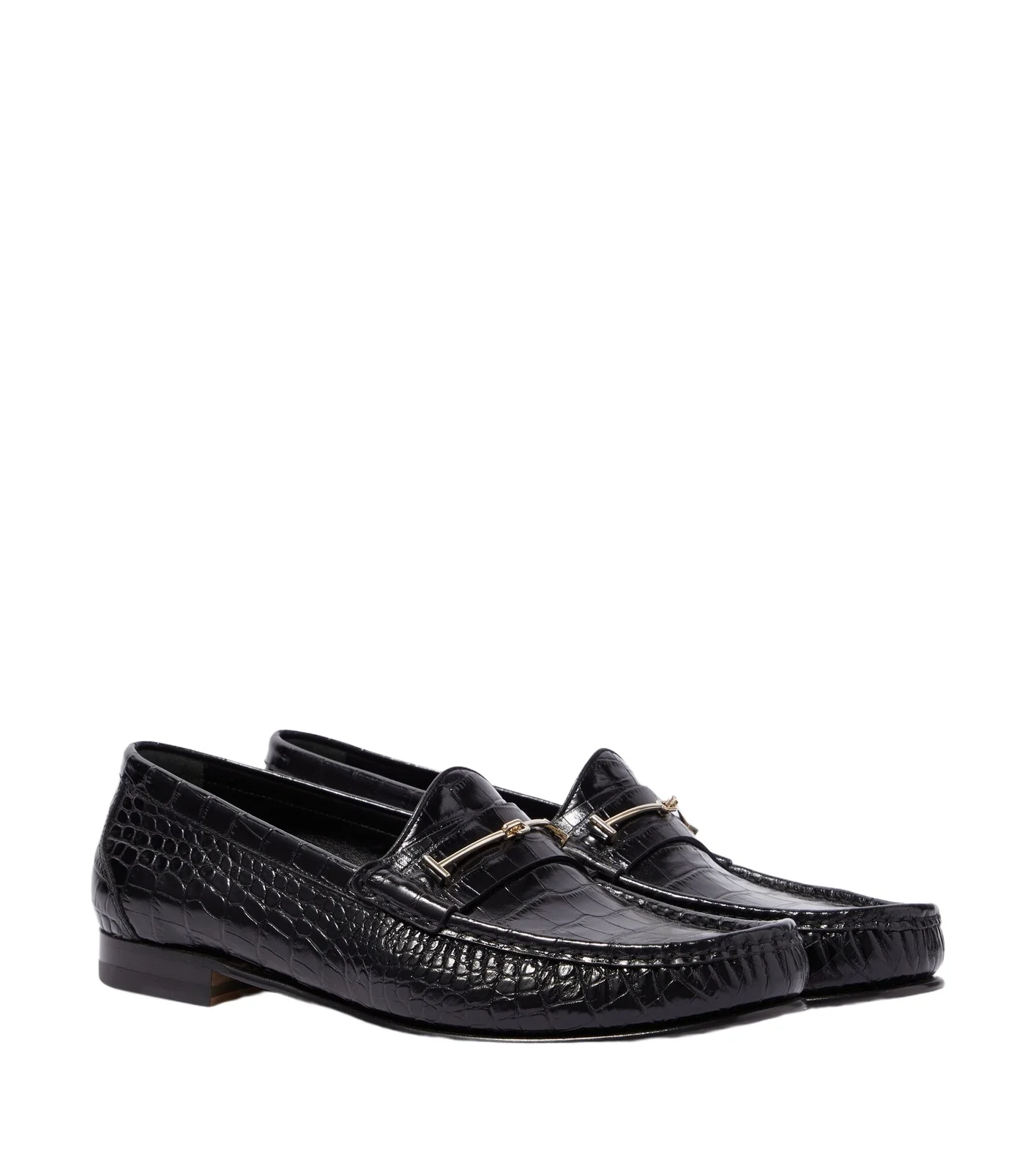 Tom Ford Oscar Double T croc-effect leather loafers