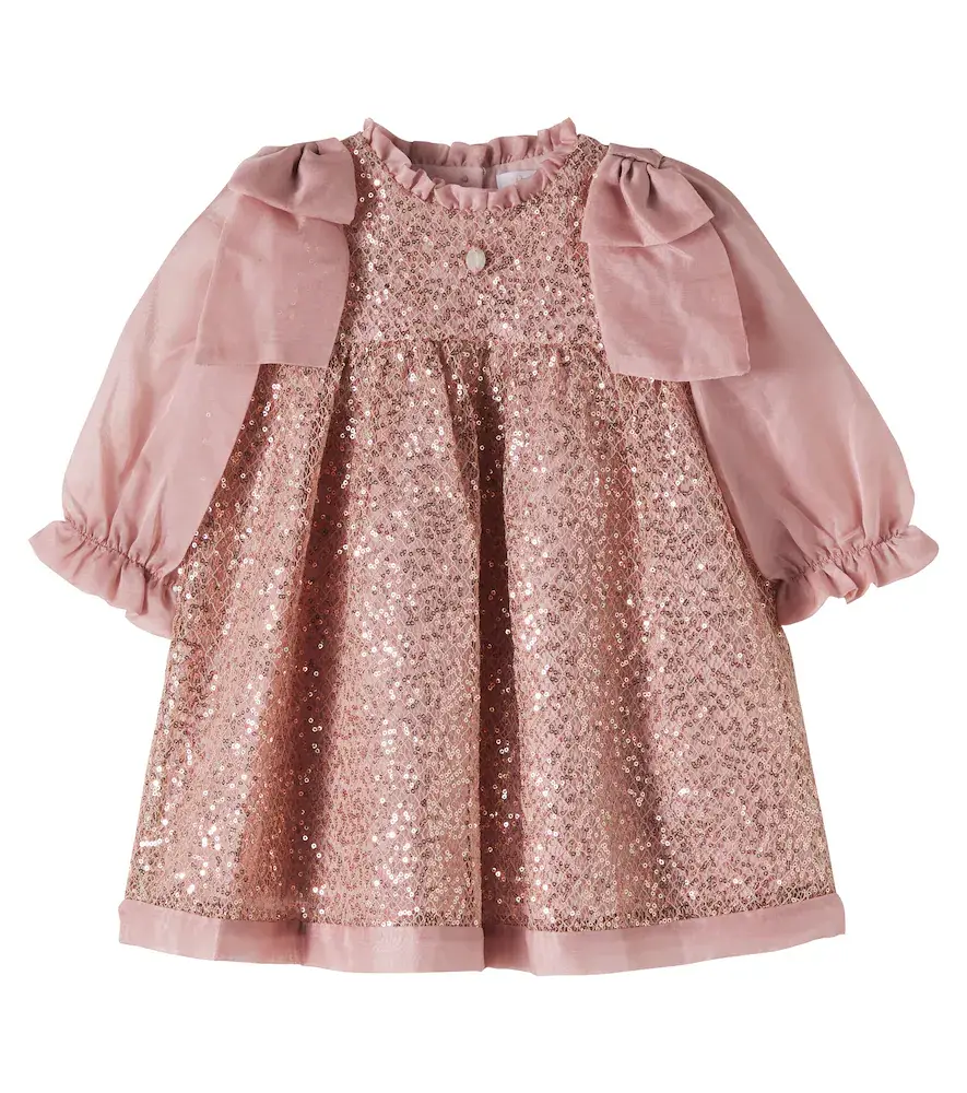 Patachou Baby bow-detail sequined dress | Image 1 Patachou Baby bow-detail sequined dress | Image 1