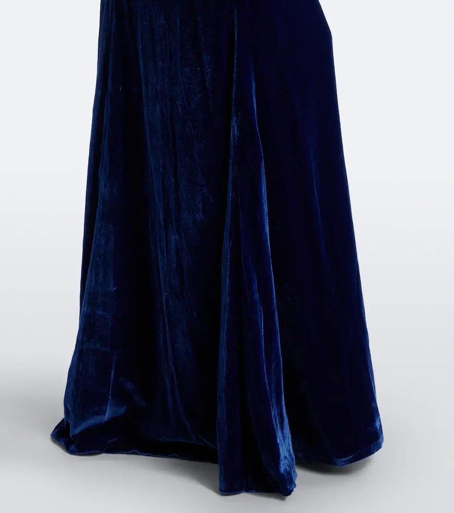 Costarellos Rielle embellished floral-appliqué velvet gown | Thumbnail 7