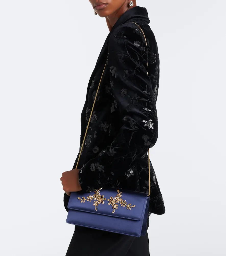 Manolo Blahnik Capripla embellished satin clutch | Thumbnail 6