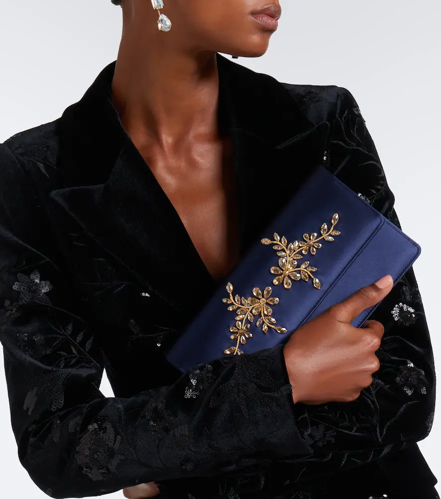 Manolo Blahnik Capripla embellished satin clutch | Thumbnail 7