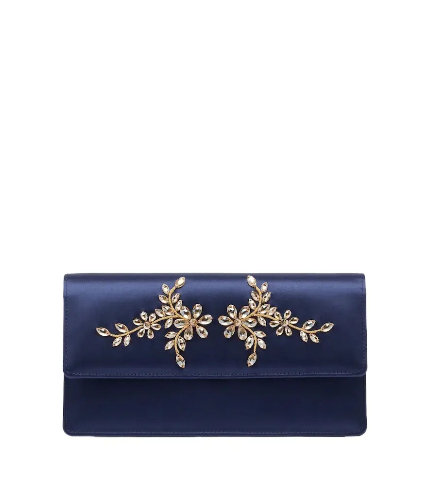 Manolo Blahnik Capripla embellished satin clutch | Image 1 Manolo Blahnik Capripla embellished satin clutch | Image 1
