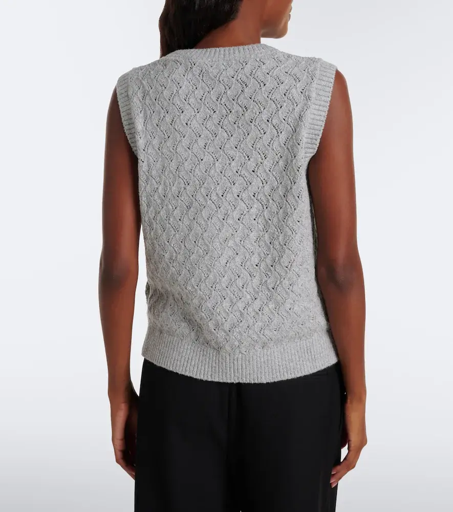 Varley Hazen pointelle cotton-blend sweater vest | Thumbnail 5